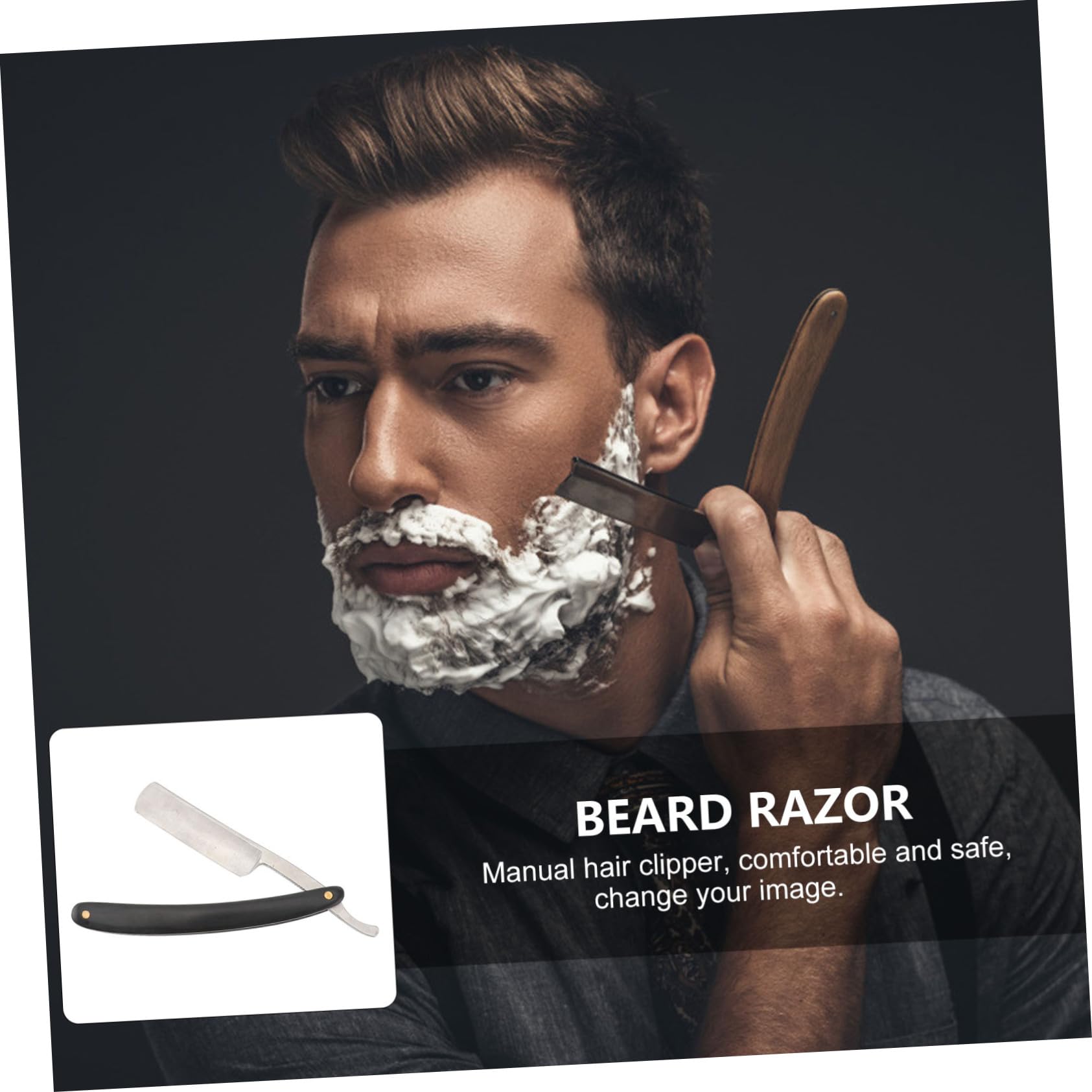 OSOLADY Manual Razor for Men Vintage Style Safe Shaving Tool Clean Cut for Great Appearance