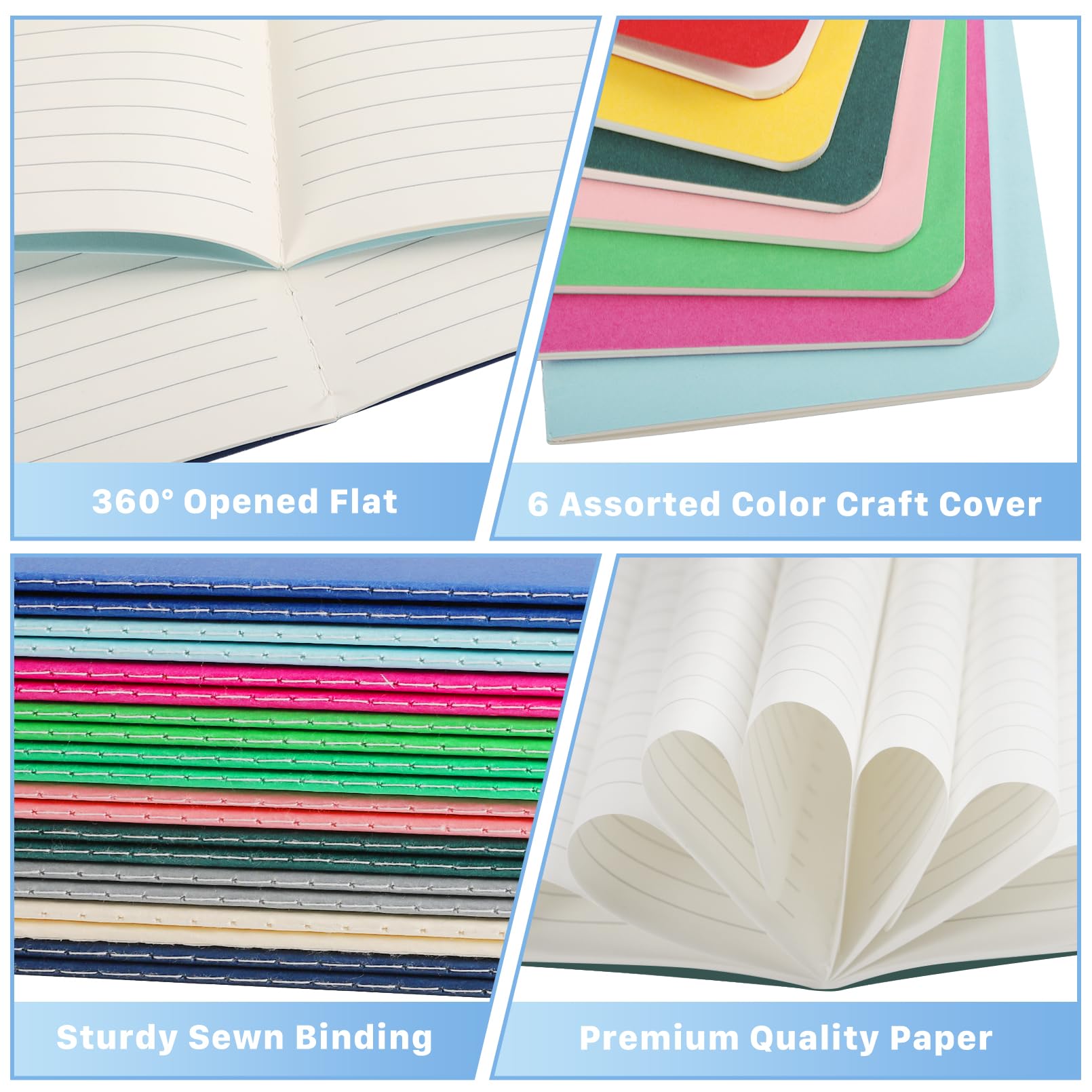 Dyrfolm 90 piccoli taccuini, mini quaderni Bulk, 8,9 x 14 cm, piccoli quaderni a righe, blocco note a righe colorate, quaderni per appunti per viaggiatori forniture per ufficio, 24 colori