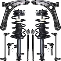 Vista 237 de Detroit Axle - Kit de puntales delanteros para Ford 2000-2004 Focus 2 puntales con muelle helicoidal 2 brazos de control inferiores con rótulas 2001