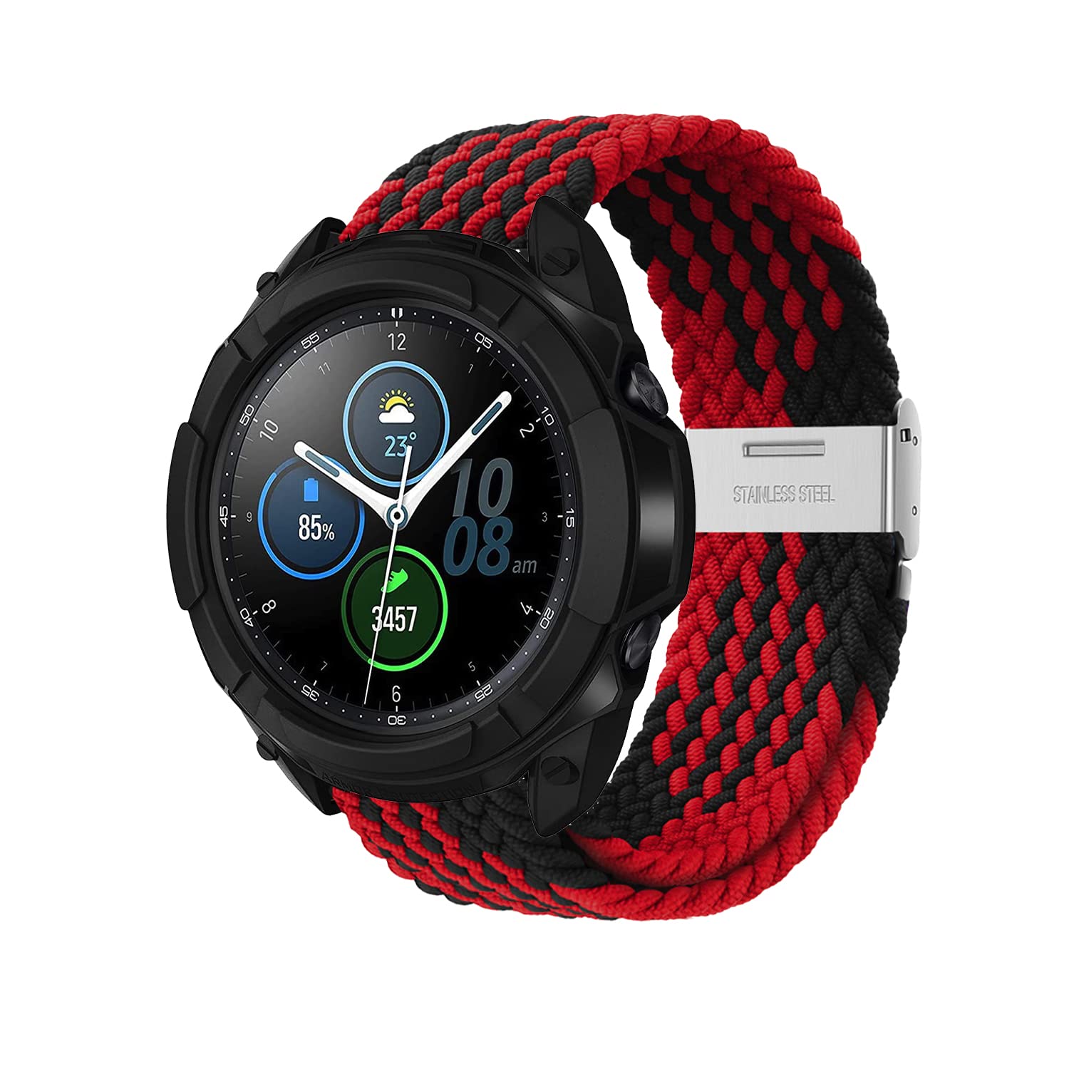 Niboow 20mm Strap for Samsung Galaxy Watch Watch 7/6 / 5/4 40mm 44mm / Galaxy Watch FE 40mm / Galaxy Watch 6 Classic 43mm 47mm, Nylon Braided Watch Bands for Samsung Galaxy Watch 5 Pro 45mm