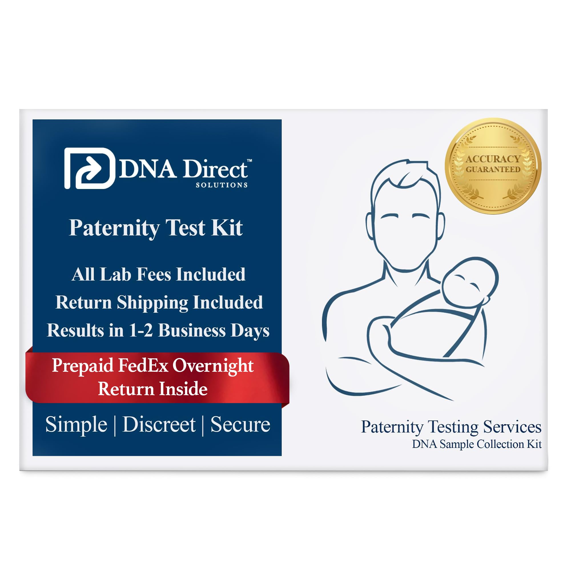 DNA Direct - Reliable At-Home Paternity Test for Child and Father, Fast and Dependable Paternity Test Results in 1-2 Days, All Lab Fees and FedEx Overnight Return Included