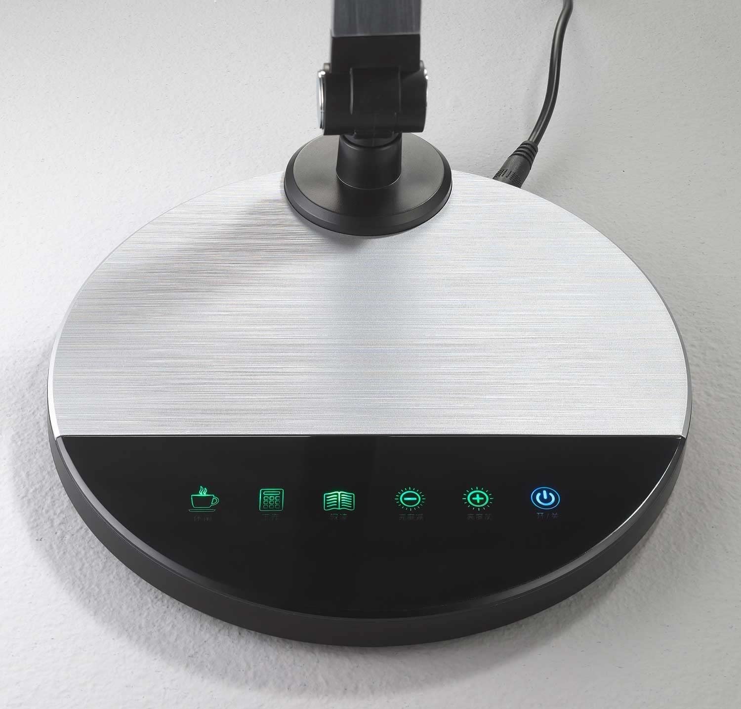 casa Nova LED-Schreibtischlampe - Schwarz - Silberfarben - dimmbar - H 43,3 cm