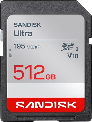 SANDISK Ultra SDXC UHS-I Scheda da 512 GB (fino a 195 MB/s velocità di lettura, video full HD, V10, U1, C10) SANDISK Memory Zone App