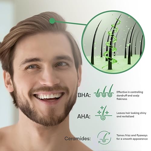 Miniatura 5 de Vanidox Champú de árbol de té para hombres con aceite de árbol de té orgánico y ácido carbónico, champú de árbol de té para hombre para picazón y