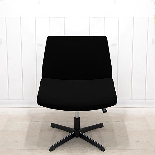 Miniatura 4 de GOSTADY Funda elástica para silla sin brazos, funda para silla de oficina con patas cruzadas, funda de asiento ancho para silla de oficina en casa,