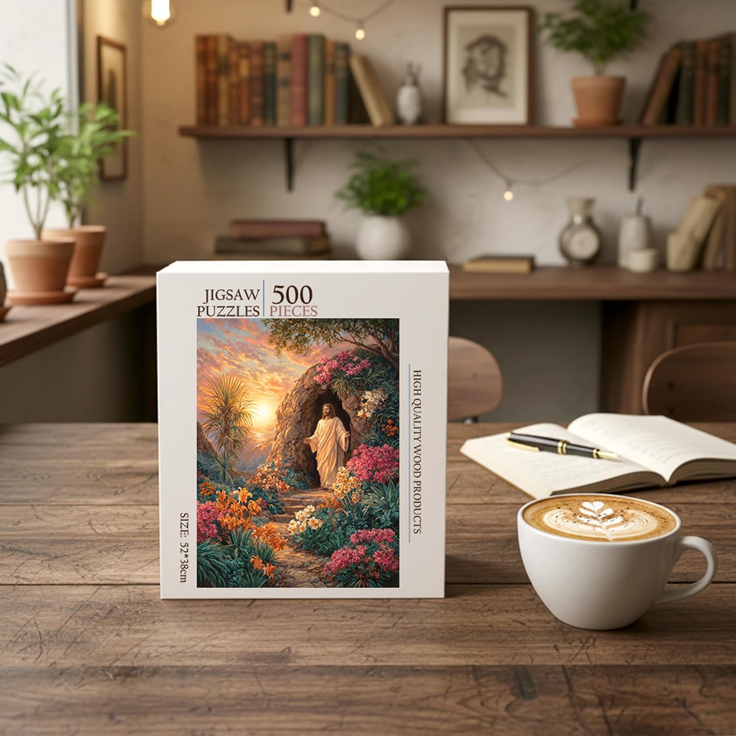 The Resurrection of Jesus Christ Christian Jigsaw Puzzle - 500 Pieces Wooden Puzzle for Adults, Wall Art Gift, Finished Size: 20 x 15 Inch