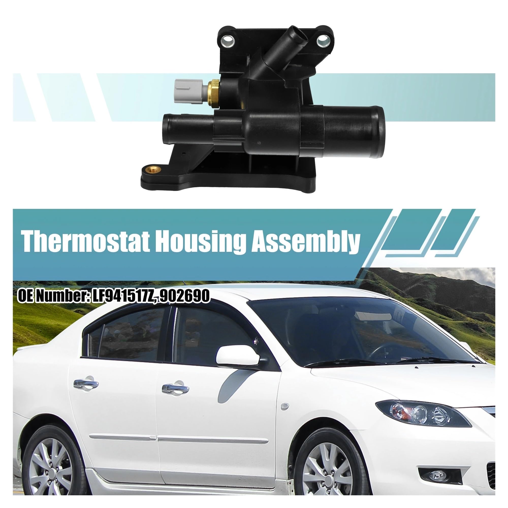 do Mazda 3 6 2006 2007 2008-2012 2013 akcesoria do termostatu samochodowego Zespół obudowy termostatu płynu chłodzącego silnika Lf941517Z