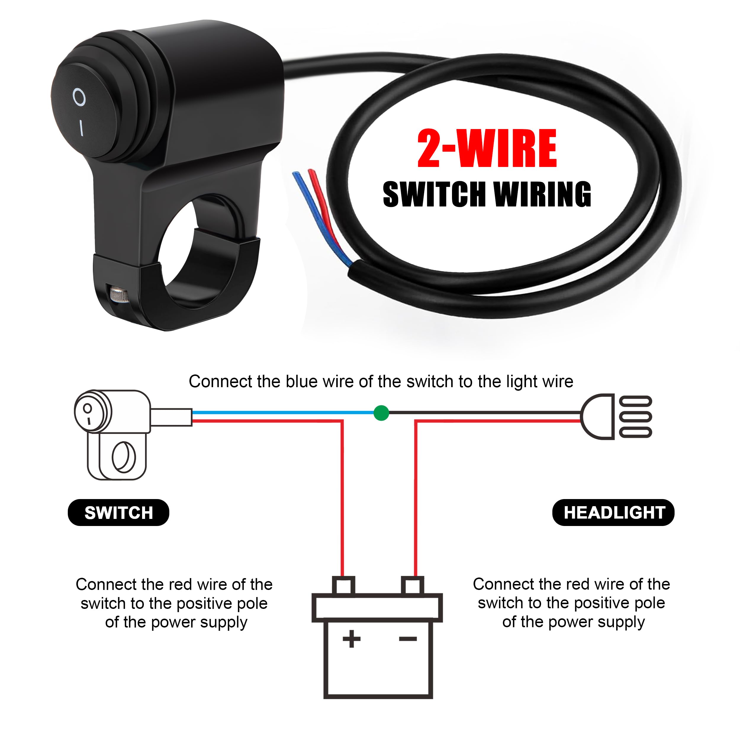Interruttore Manubrio Moto 22mm - Pulsante Luci, Frecce, Clacson Per Manubri Da 7/8 Pollici