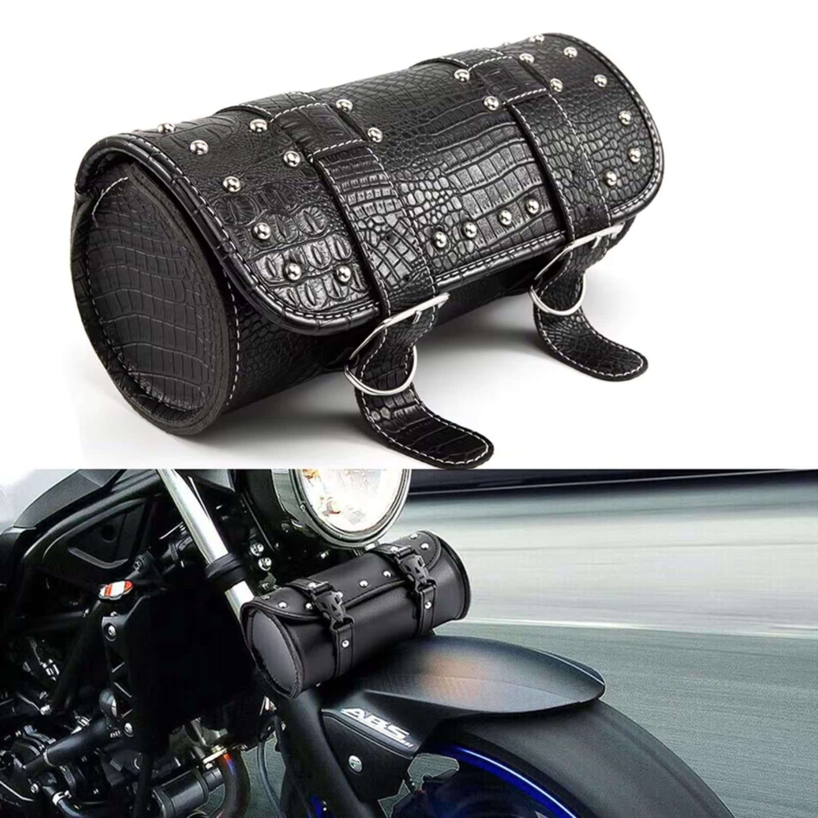 Compatibile Con Sportster Per Chopper Per Bobber 1 Pz Borsa Laterale Per Moto Bagagli Borse In PU Per Attrezzi Forcella Anteriore Accessori Parti Sacche Moto