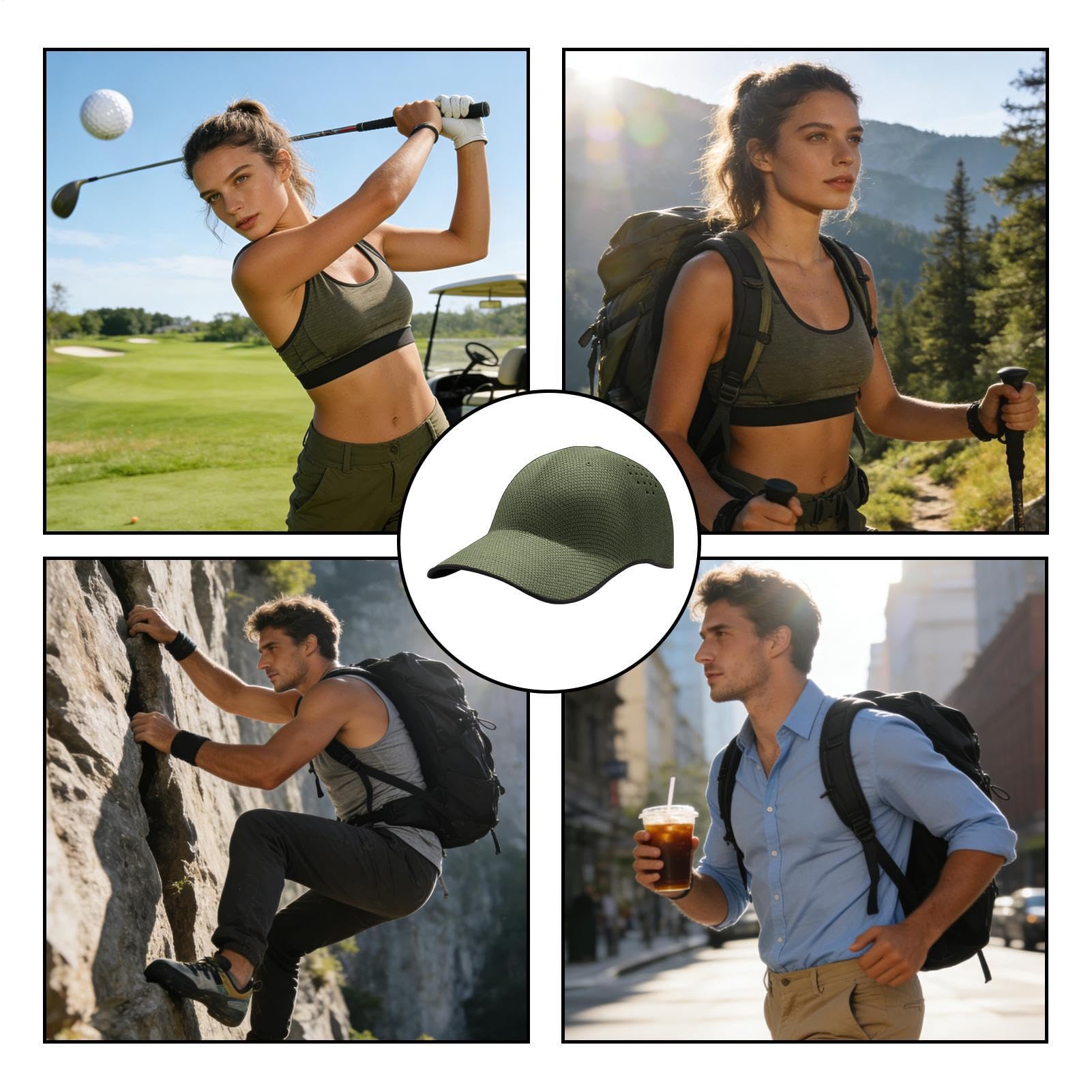 Genérico Gorra Running para Hombres Ligera Transpirable Y Secado Rápido