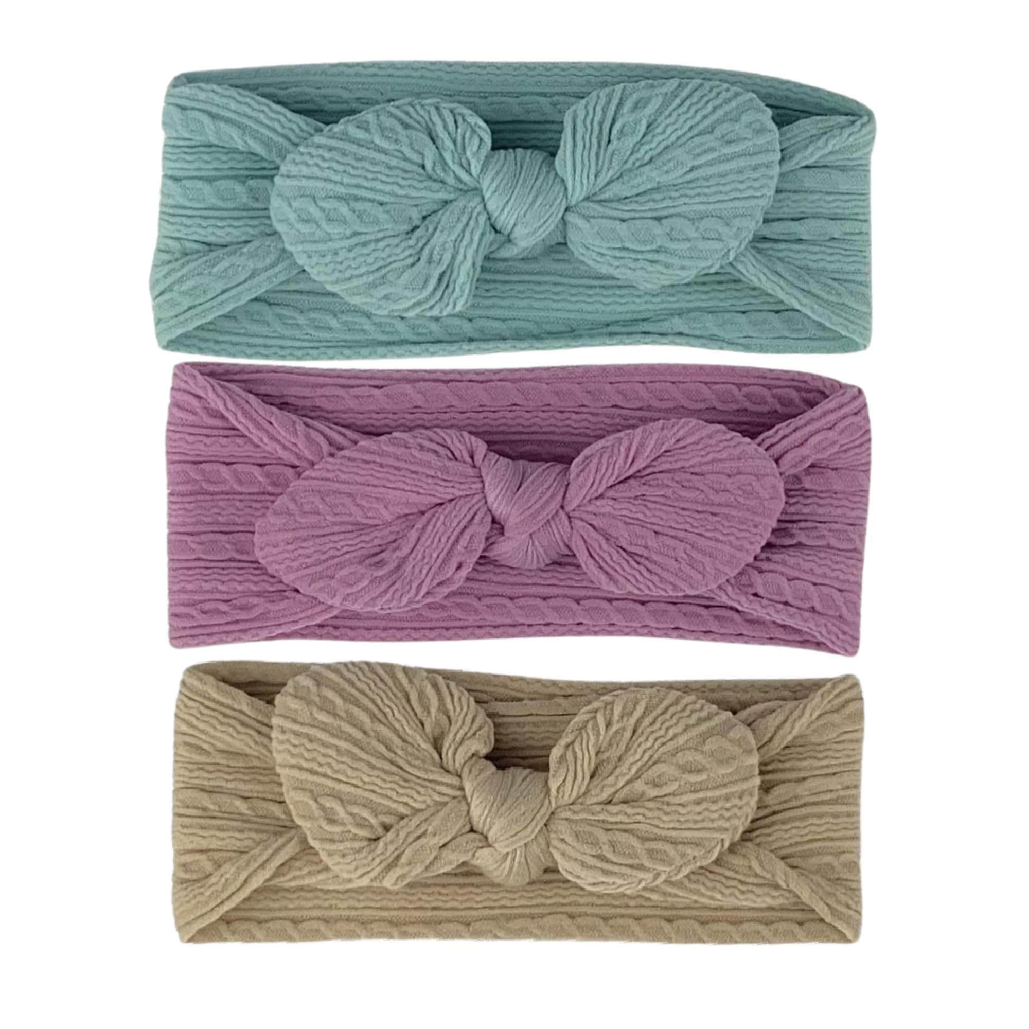 minimutz Haarband Baby 3er Set, Stirnband dehnbar mit Schleife, weiches Haaraccessoire Kleinkind Mädchen