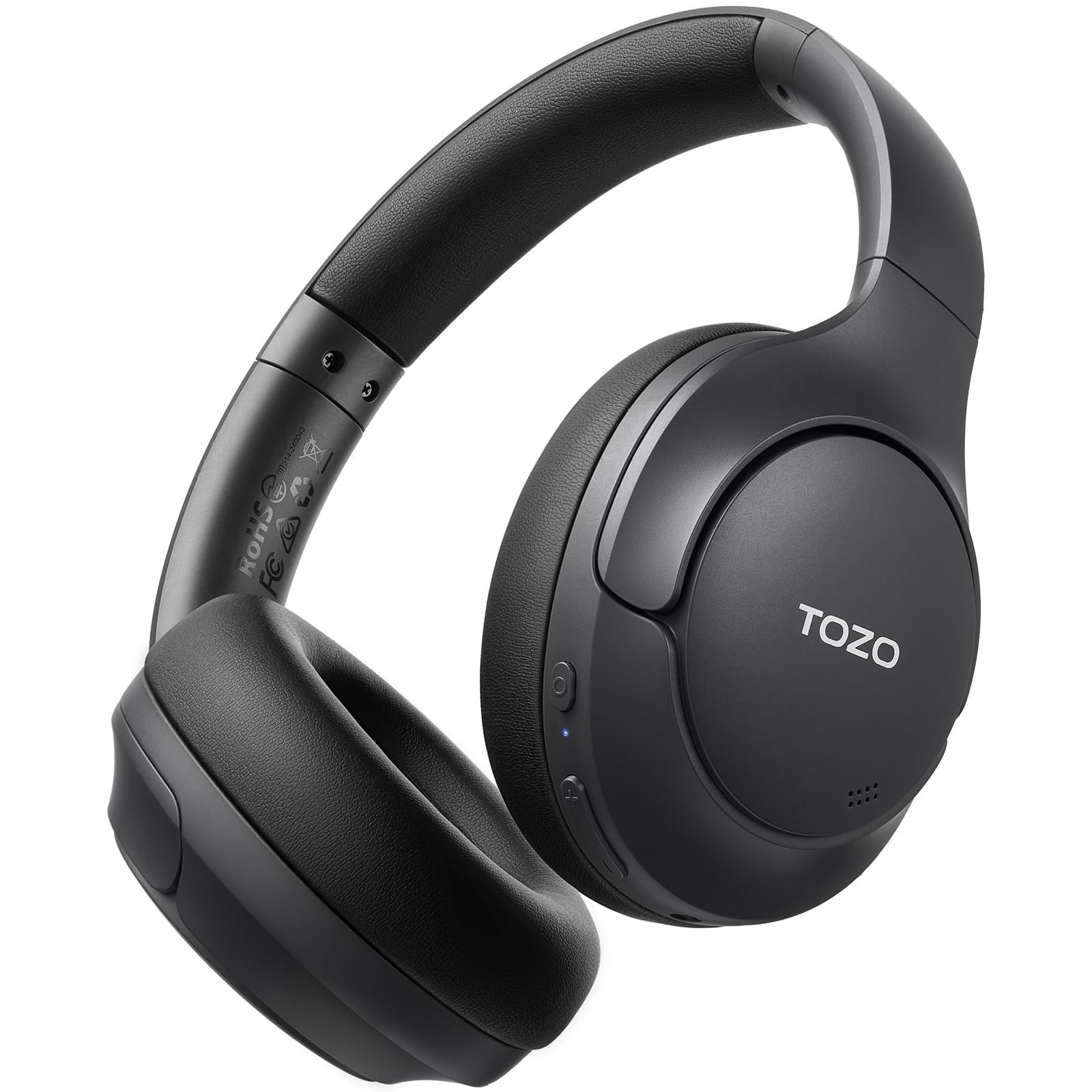 TOZO HT3 Bluetooth Headphones, Active Noise Cancelling with 5-Mic AI Chat, Wireless Over Ear Bluetooth, Hi-Res Audio, 90H Playtime, Transparency Mode, Dual Bluetooth Connection, 32 EQ Modes