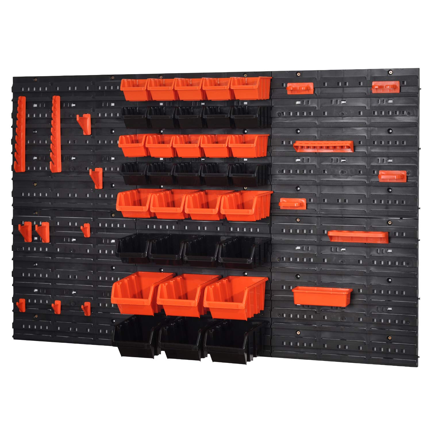 Werkstatt Wandregal Stapelboxen Kleinteileregal Lager Regal 34tlg Steckregal Box