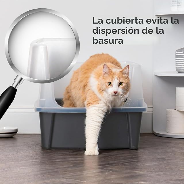 Foto 7 de 8 de Iris Ohyama, Bandeja de Arena Extra Grande para Gatos, Caja de Arena XL, Gris, Bandeja de Lados Altos
