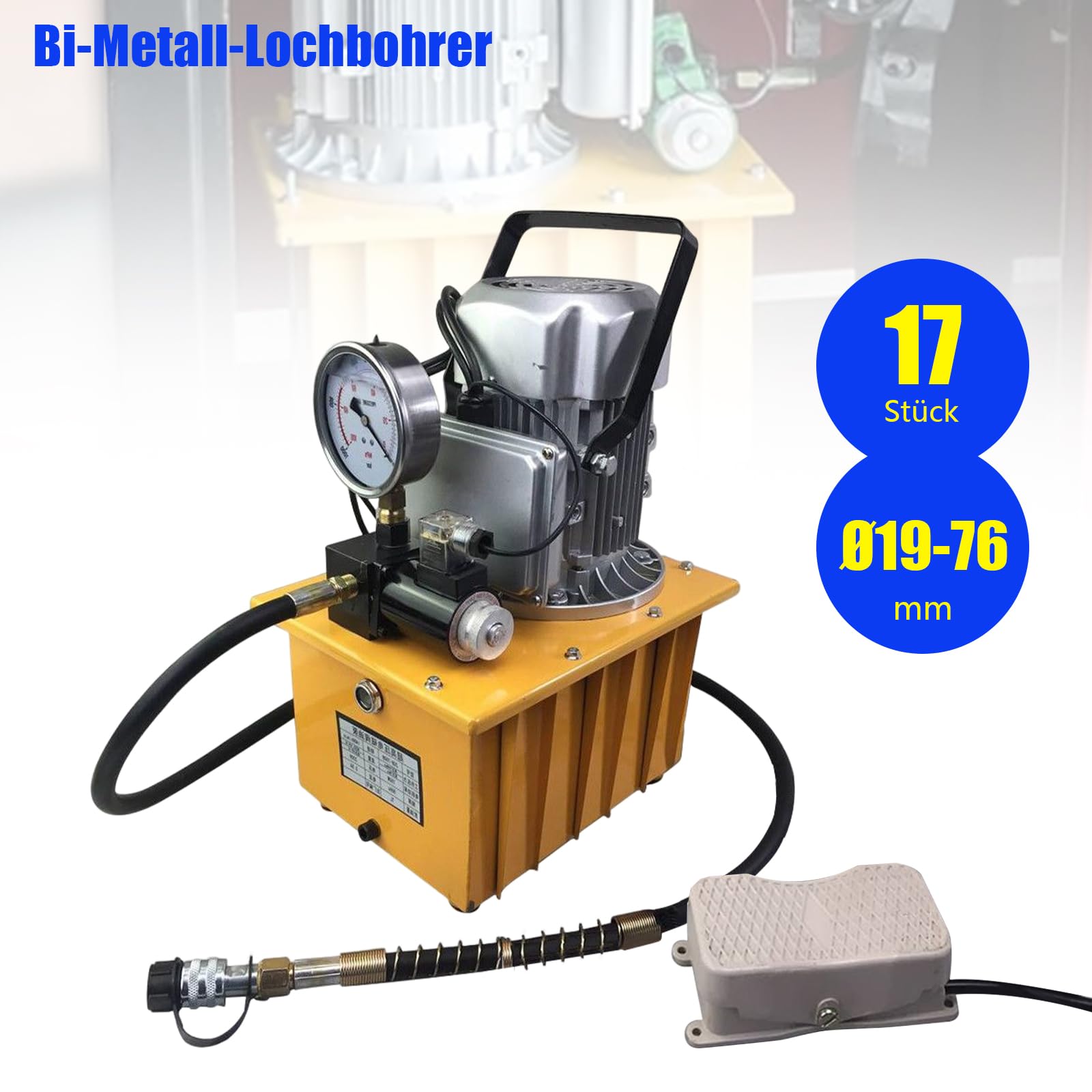 Elektrohydraulikpumpe 750 W Elektrische Hydraulikpumpe 0,6 L/min - 5 L/min Elektrische Angetriebene Hydraulikpumpe mit Magnet-Ventil Einzel-wirkende Elektrohydraulikpumpe mit Ölschlauch