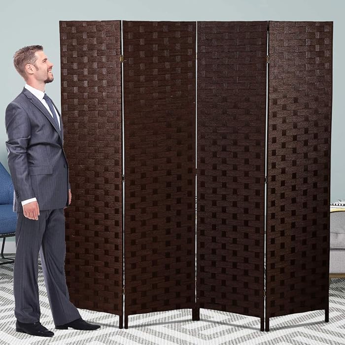 Buy Meet Perfect 4Panel Room Divider Privacy Screen,6 FT Wooden Woven