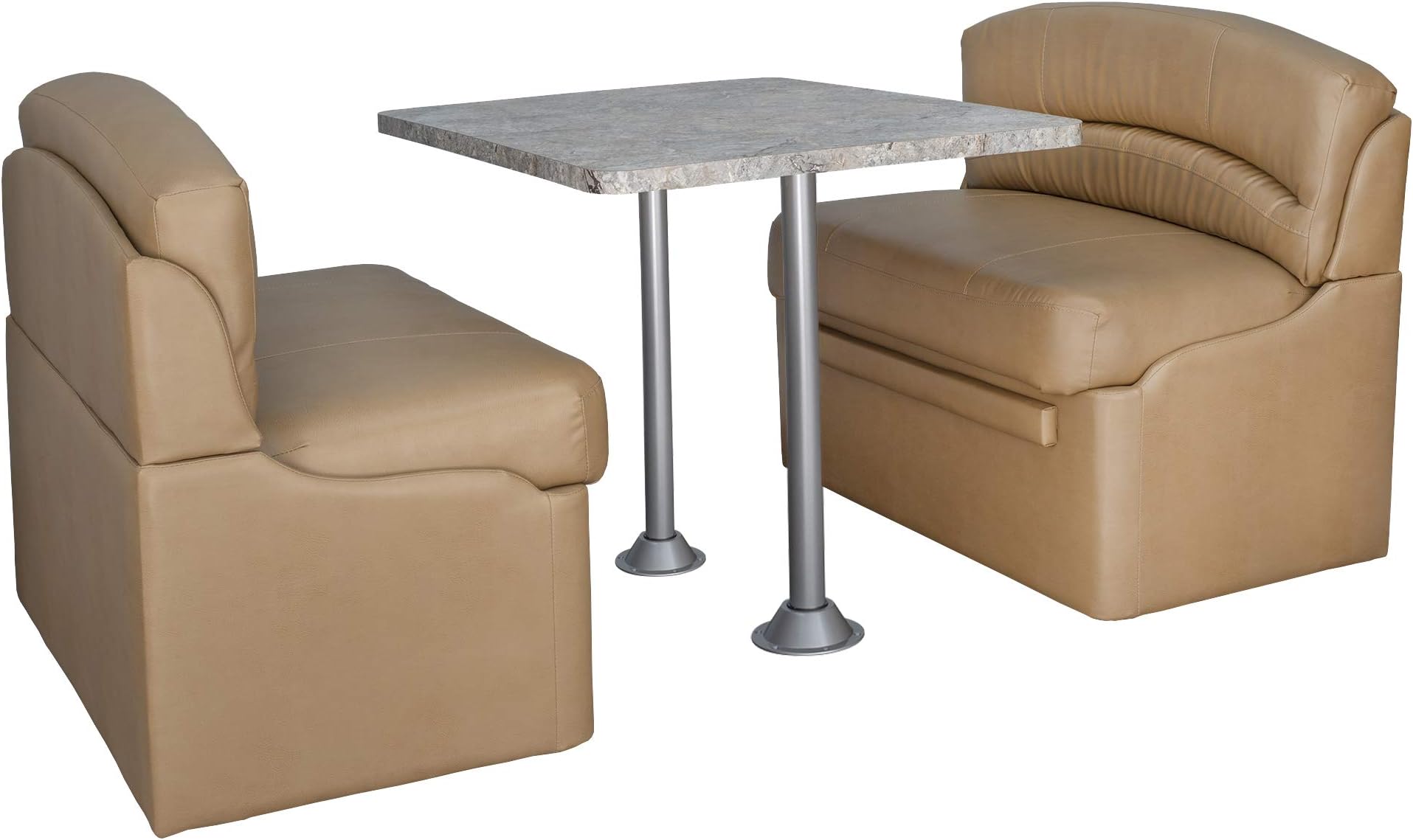 36" RV Dinette Booth Set with Table and 2 Surface Mount Legs | Two Dinette Booths (Toffee, Luna Imperial)