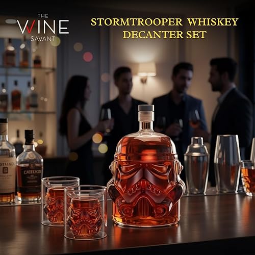 Miniatura 2 de Juego de decantador creativo de Stormtrooper para whisky con botella y 2 copas de vino 150ml para licor, bourbon, whisky escocés, vodka, regalo del
