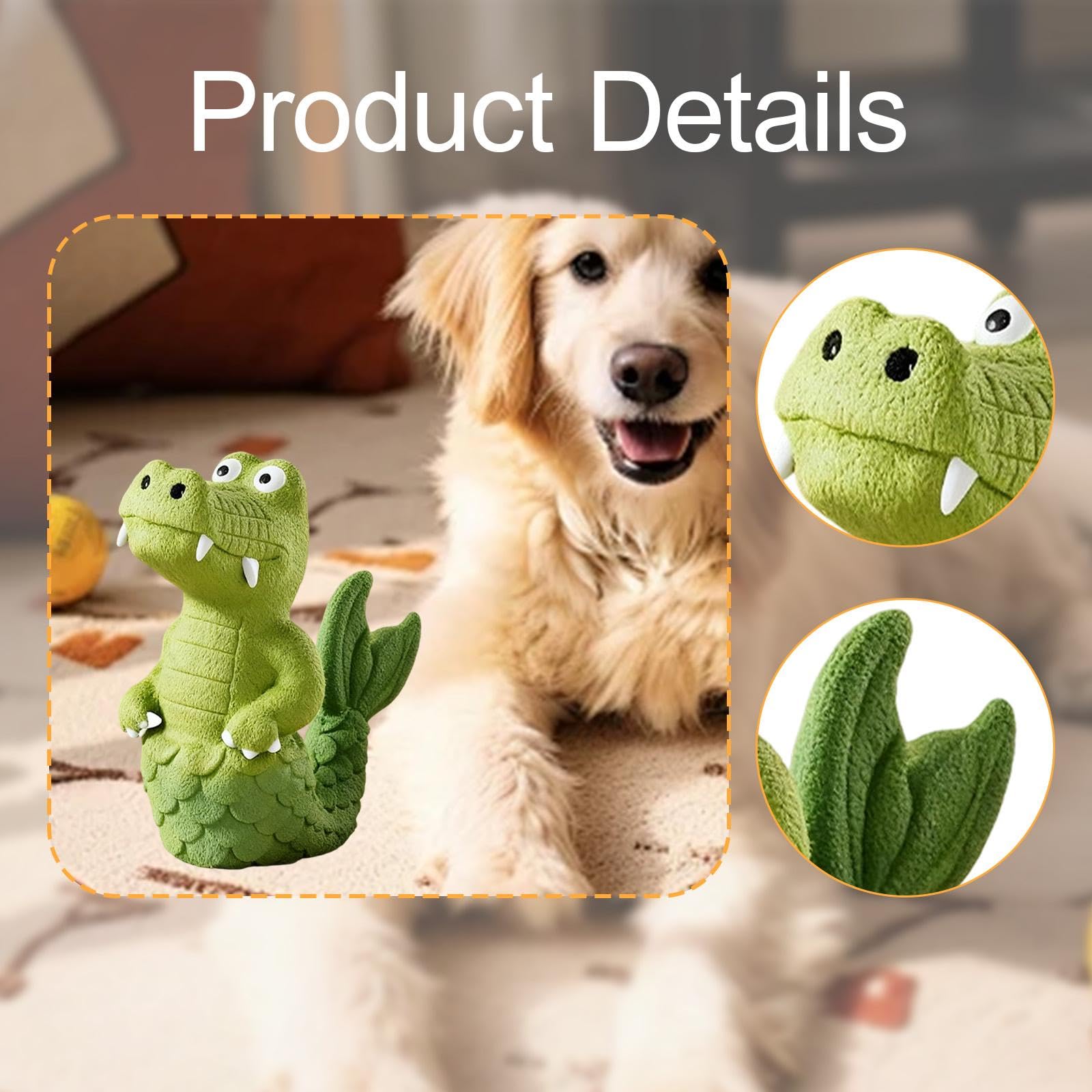 Juguete de cocodrilo para perros masticadores agresivos, juguete interactivo de látex para masticar, 7.3 x 5.7 pulgadas, juguetes de dentición para cachorros para perros pequeños y medianos