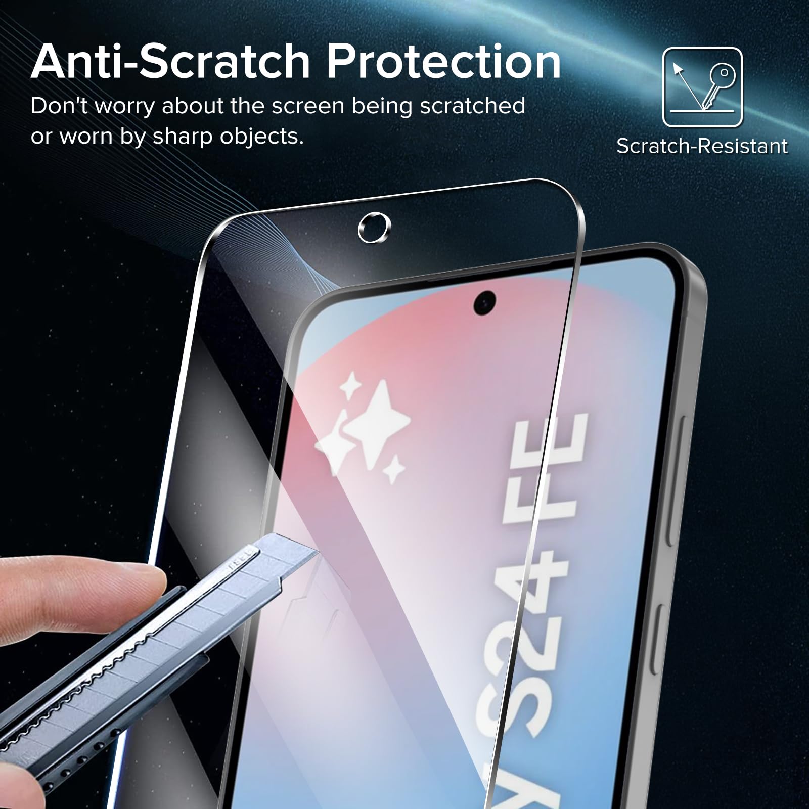 iVoler 3 Pezzi Pellicola Vetro Temperato per Samsung Galaxy S24 FE 5G (Non compatibile con Samsung Galaxy S24 5G) Con Strumenti di Installazione, Durezza 9H, HD Chiaro, Anti Graffio, Senza Bolle