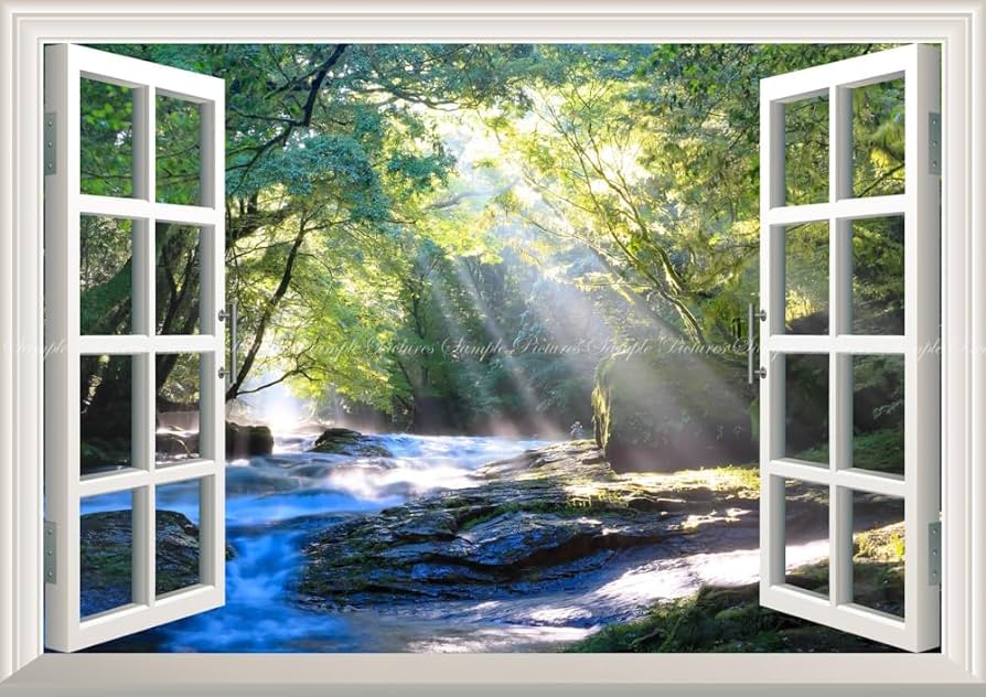 Amazon.co.jp: 絵画風 壁紙ポスター （はがせるシール式） -窓の