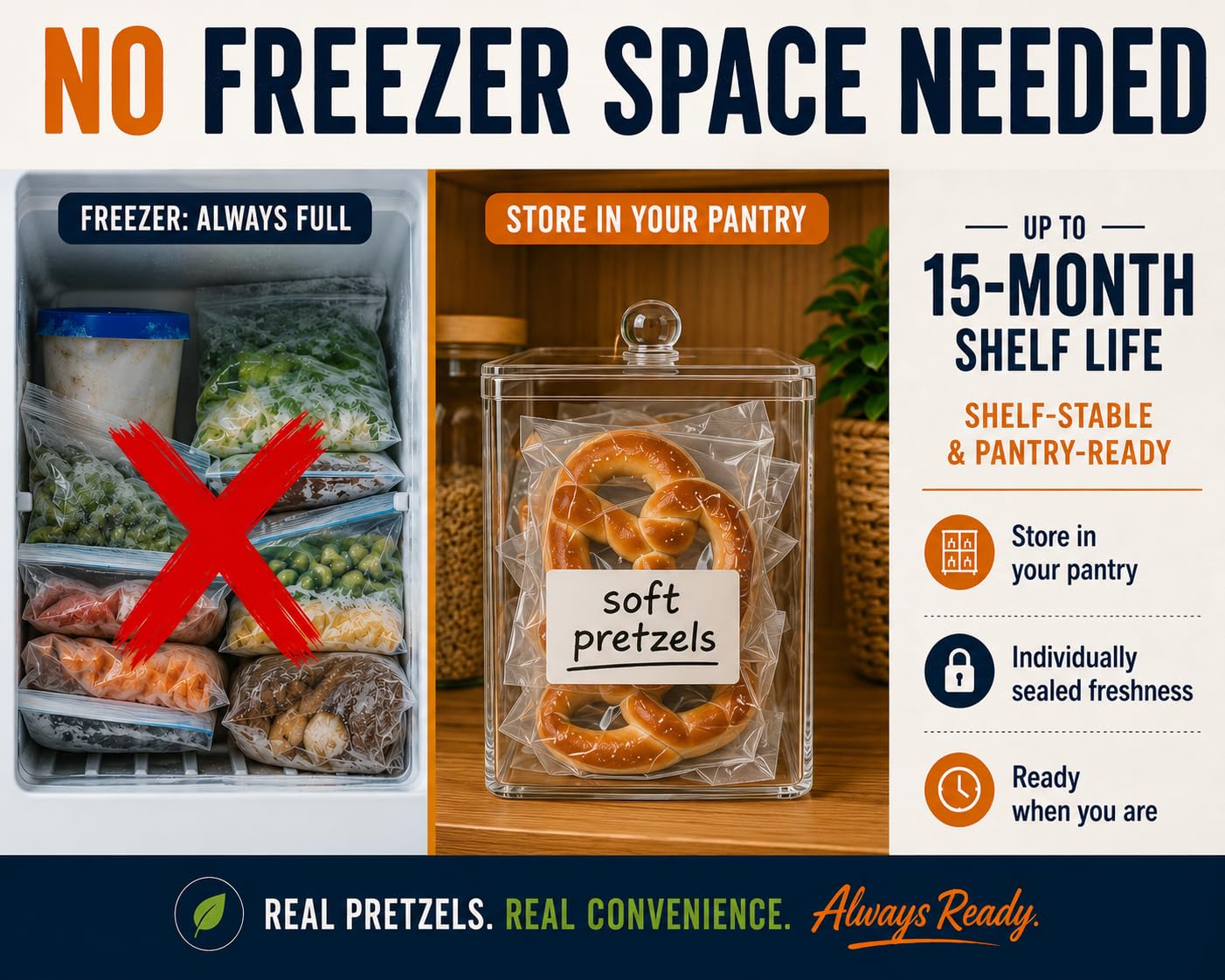 Soft Pretzels Shelf Stable Non Frozen Individual Packed in Vacum Bags plus Pretzel Salt Philadelphia Bakery Authentic Bavarian White Bread KOSHER OU D Made in the USA
