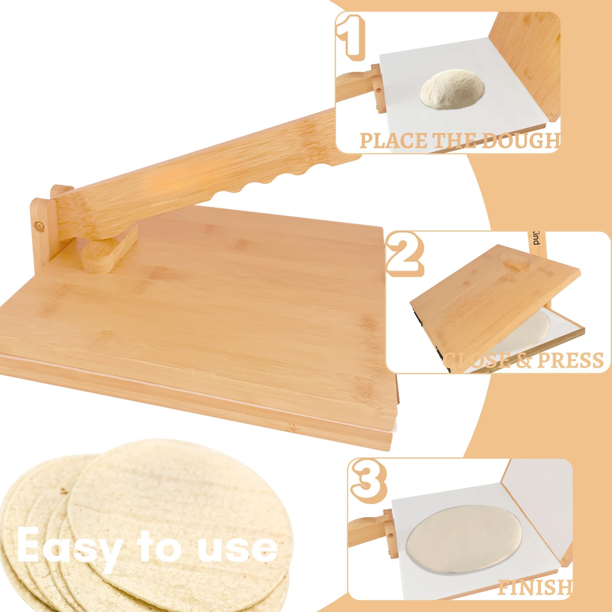 Bamboo Tortilla Press - Make Authentic Tortillas! -3