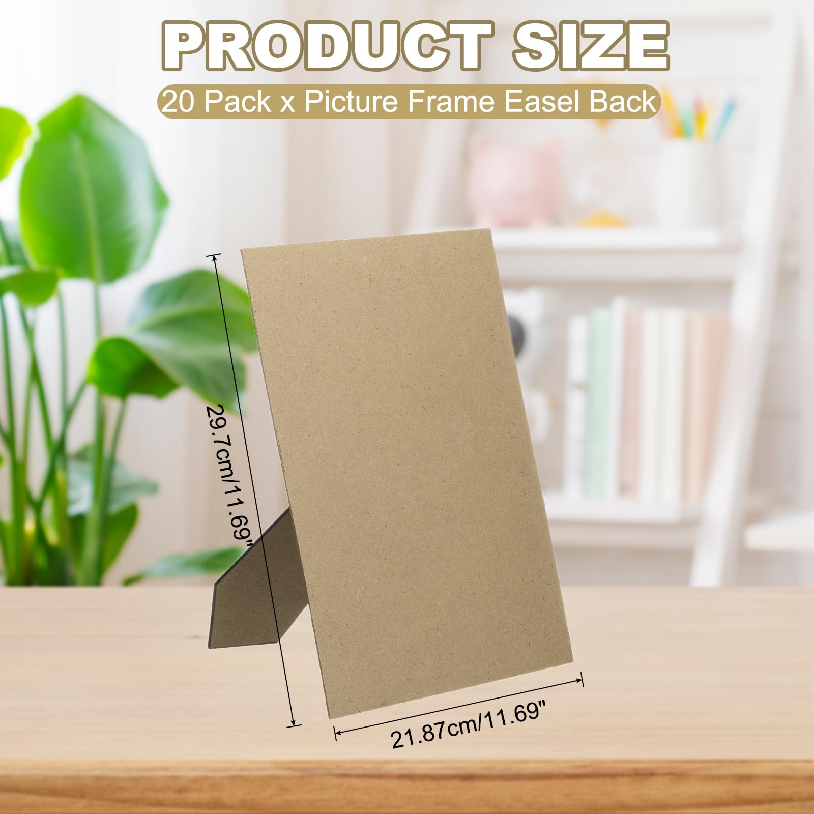 PATIKIL 20 Pack Easel Back for Picture Frame 8 x 12 Inch Replacement Picture Frame Easel Back DIY Photo Board for Photo Frames Tiles Black - Image 2