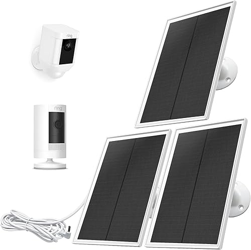 Panel solar de cámara de anillo, compatible con batería Ring Stick Up Cam, batería de cámara Ring Spotlight, no para Spotlight PlusPro, impermeable,