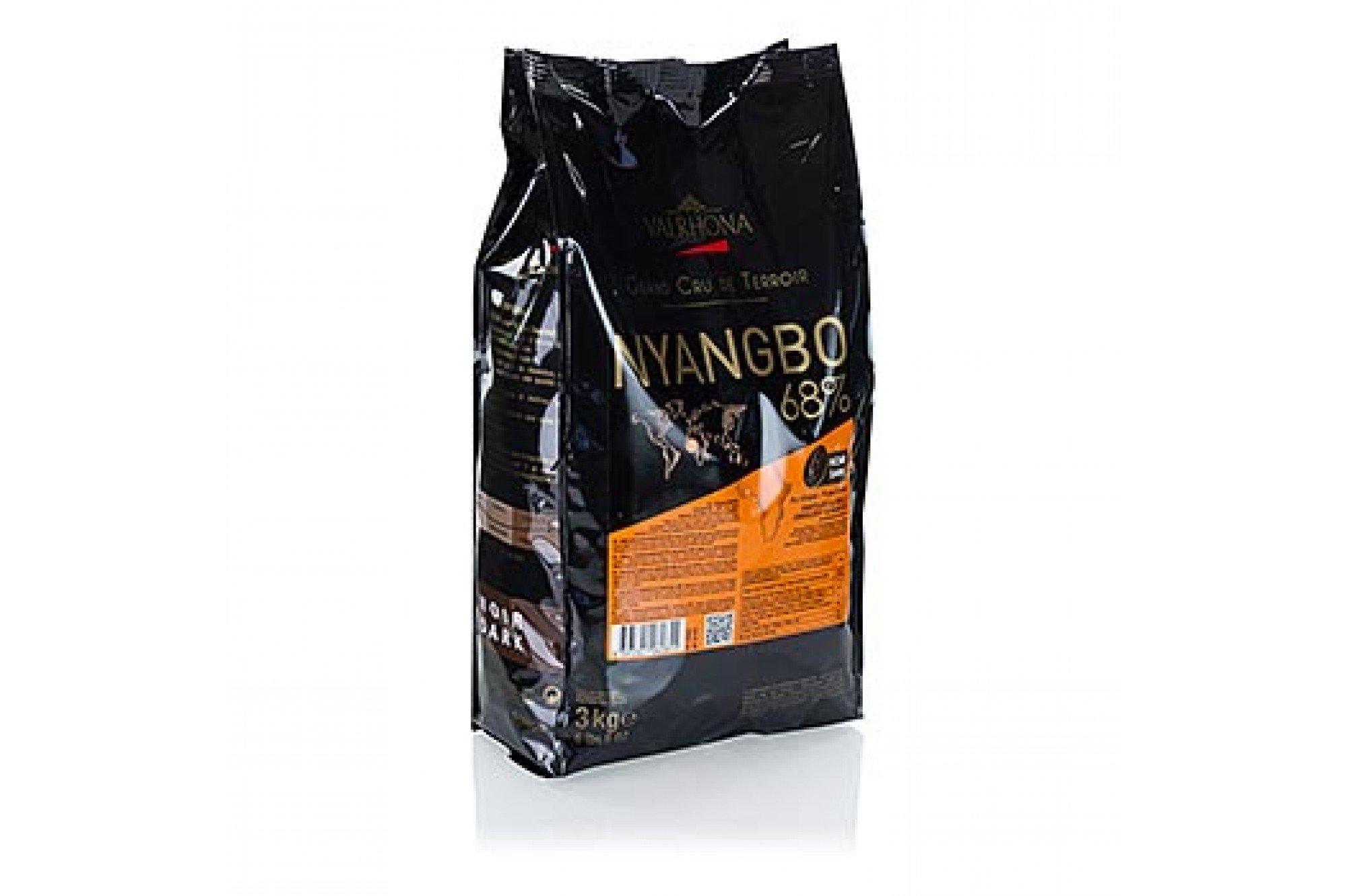 Valrhona - Nyangbo 68% chocolat noir de couverture pur Ghana fèves 3 kg