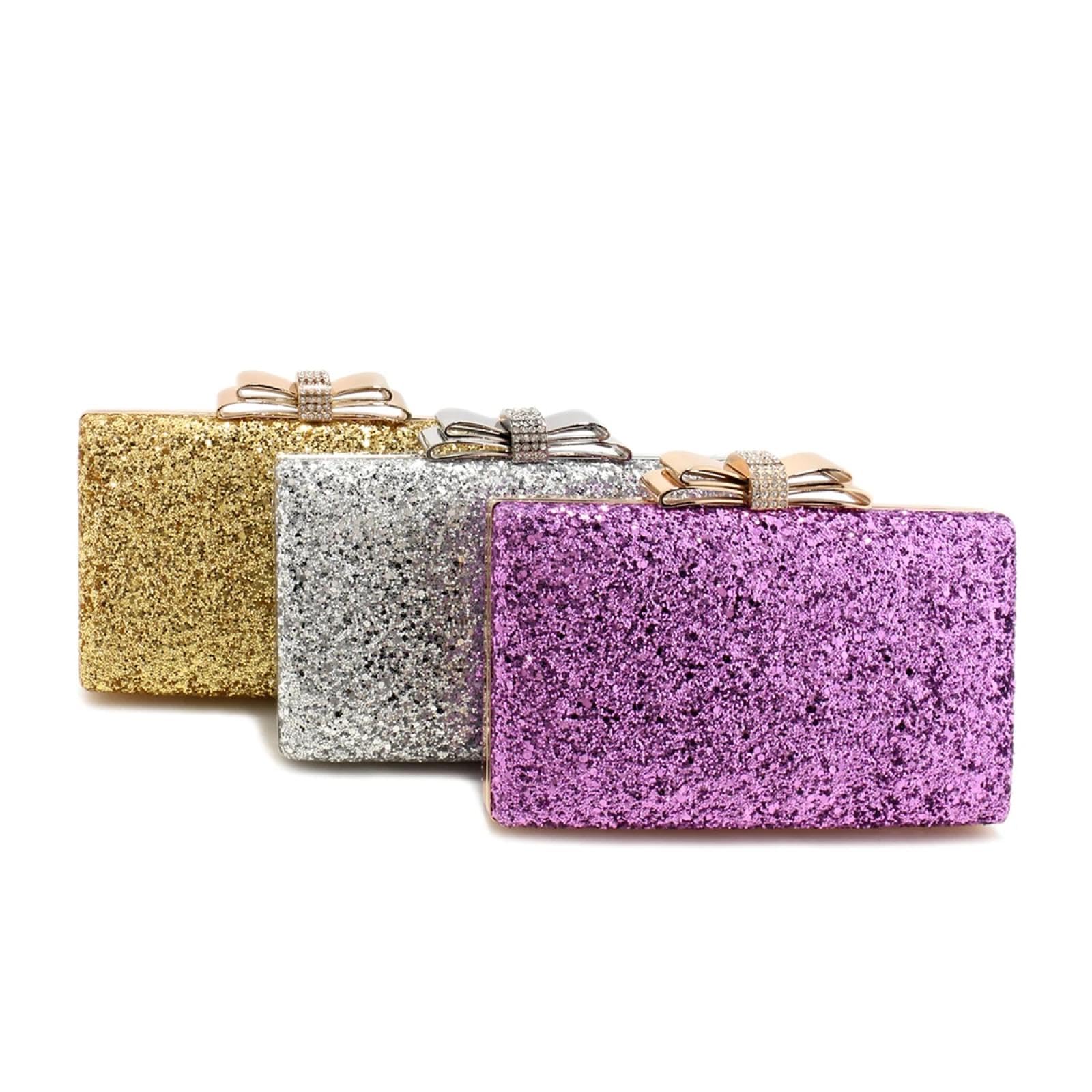 Abendtasche Damen Clutch Metall-Bogen-Clutch-Taschen Pailletten-Abend Taschen Flap-Mode-Handtaschen Mit Glitzer-Handtaschen Für Mädchen-Party-Geldbörse