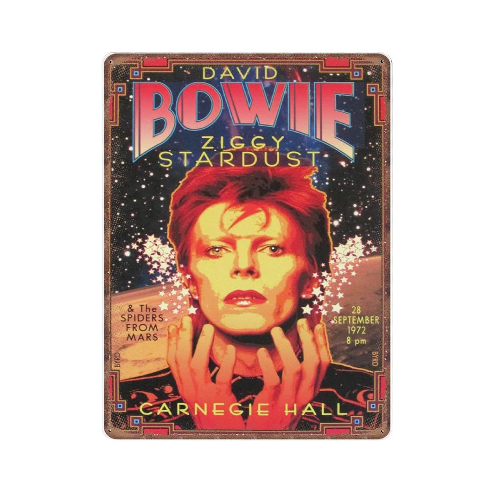 Dreacoss Material_tin 3 David Bowie & The Spiders From Mars Tin Signs 1972 Retro Funny Metal Sign Vintage Poster Wall Art For Kitchen Garden Bathroom Farm Home Coffee Decor Tin Sign, 30X40 Cm
