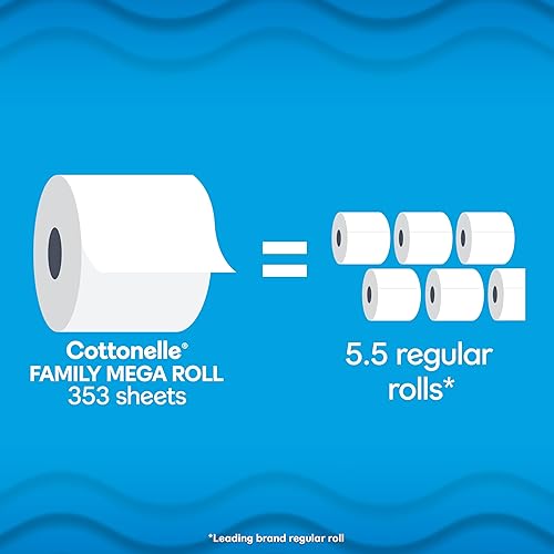 Miniatura 3 de Cottonelle Papel higiénico ultra limpio con textura de limpieza activa, 32 megarrollos familiares (32 megarrollos familiares  176 rollos regulares)