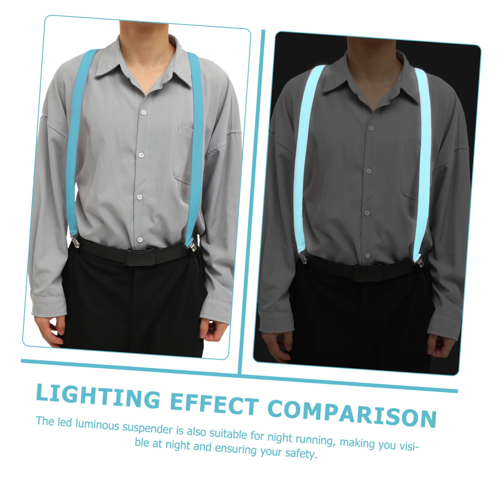 VALICLUD 4 Pièces Bracelet Lumineux Sangle De Pantalon Lumineux Bretelles En Forme De Y Jarretelles Pour Fête Jarretelles Pour Hommes Avec Clips Bretelles Pour Hommes Pour Jeans Pantalon