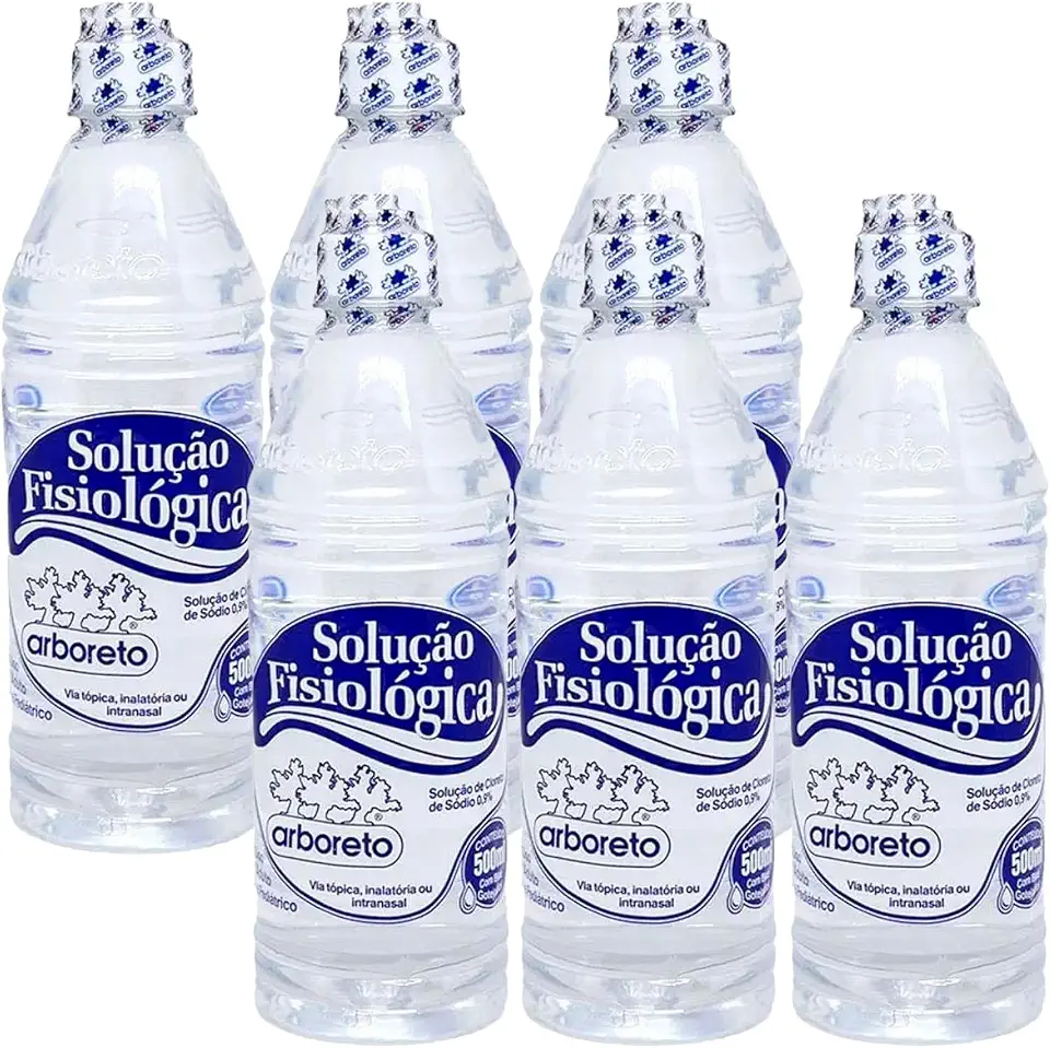 Kit 6 Soro Fisiológico 0,9% Arboreto 500ml Cloreto de Sódio