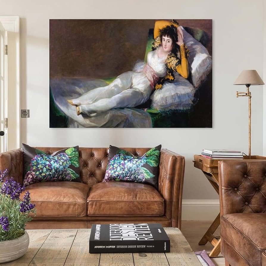 印刷複製画　 フランシスコ•デ•ゴヤ着衣のマハ婦人木製額縁 絵画 美術工芸画 着衣のマハ 【6号】 ゴヤフランシスコ・デ・ゴヤ 【 額縁が