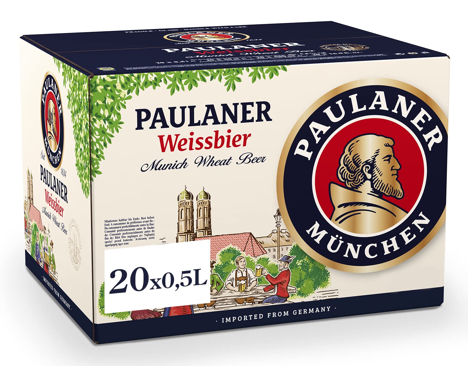 Paulaner Hefe Weissbier Cerveza Trigo Alemana Pack Botella, 20 x 50cl