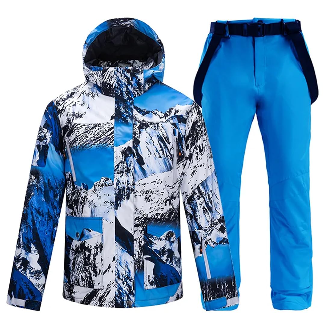 Męski zimowy outdoorowy sport śnieg narciarstwo zestaw Camo1 termiczne wodoodporne wiatroszczelne kurtki i spodnie snowboardowe, Kolor09, L