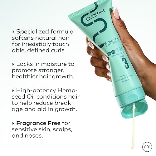 Miniatura 2 de CurlMix Hidratante para cabello rizado, aceite de semilla de cáñamo suaviza e hidrata el cabello, fijación media, sin fragancia