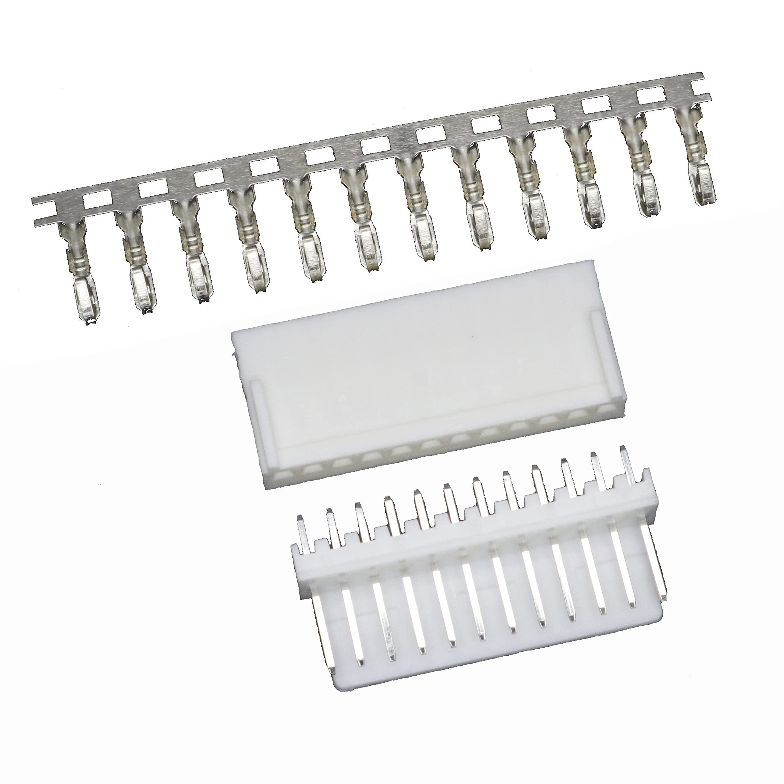 2510 2.54mm 12-pin Board-to-Wire Crimp Connector Plug + PCB Socket + Crimps, Pack of 20 Compatible With Molex KK 254 / Molex 5051
