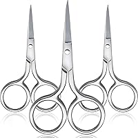 Mudder 3 Pack Precision Nose Hair Scissors - Stainless Steel Pointed Trimmers for Eyebrows, Mustache, Beard & Ear Hair Grooming