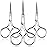 Mudder 3 Pack Small Nose Scissors Facial Hair Trimming Mini Beauty Stainless Steel Grooming Pointed Scissor for Grooming Eyebrows, Nose, Mustache, Beard