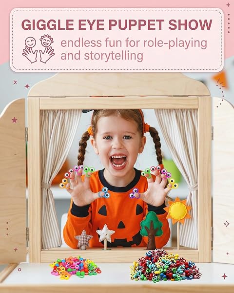 ZAKTUS 20 Pezzi Burattini da Dito con Occhi Grandi, Giocattoli Educativi e Creativi, Regali per Feste di Compleanno per Bambini, Giochi di Ruolo, Halloween, Occhi Mobili in Plastica Sicura - 5