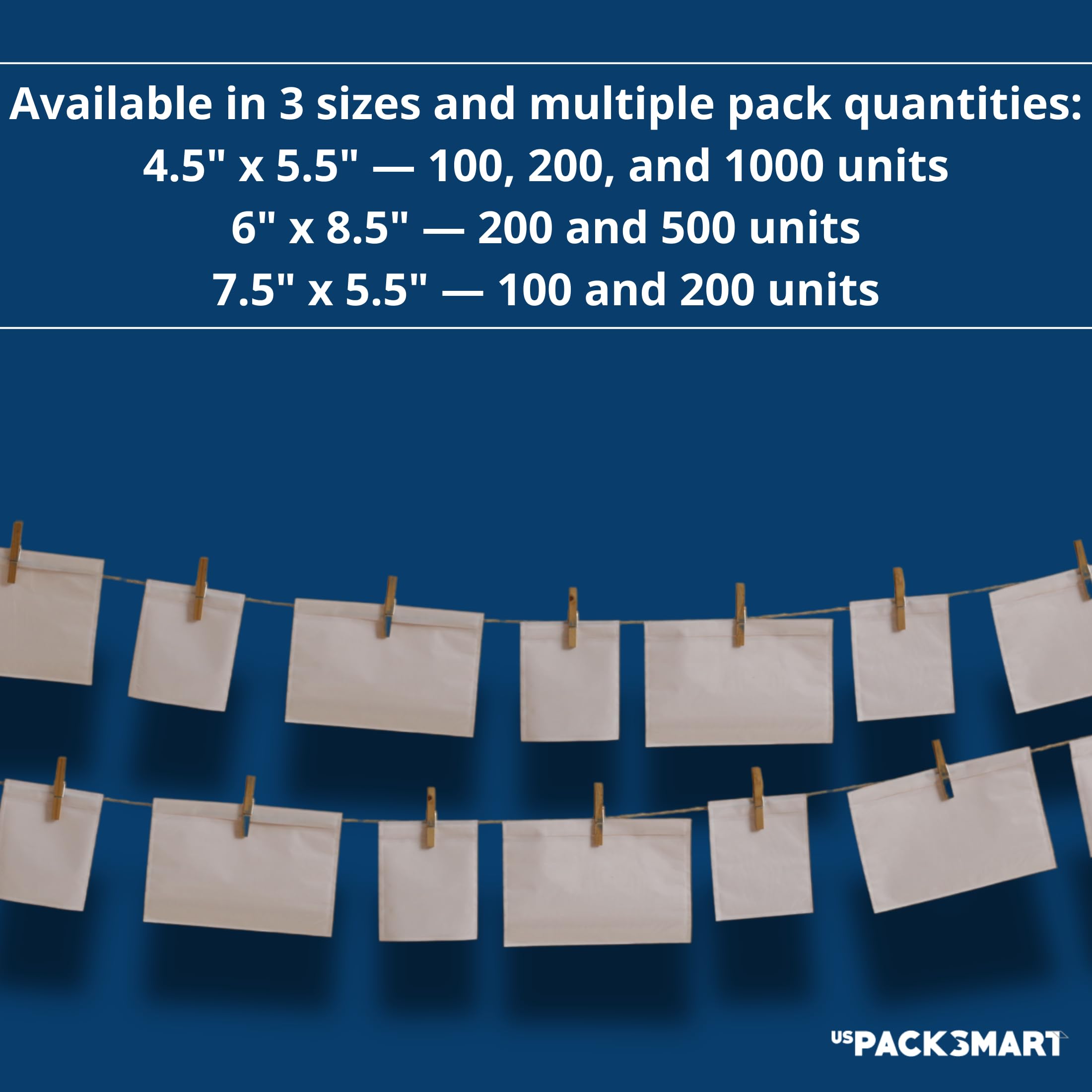 USPACKSMART 1000 buste trasparenti per etichette di spedizione, 11,4 x 14 cm, resistenti adesive, ideali per etichette, fatture e documenti
