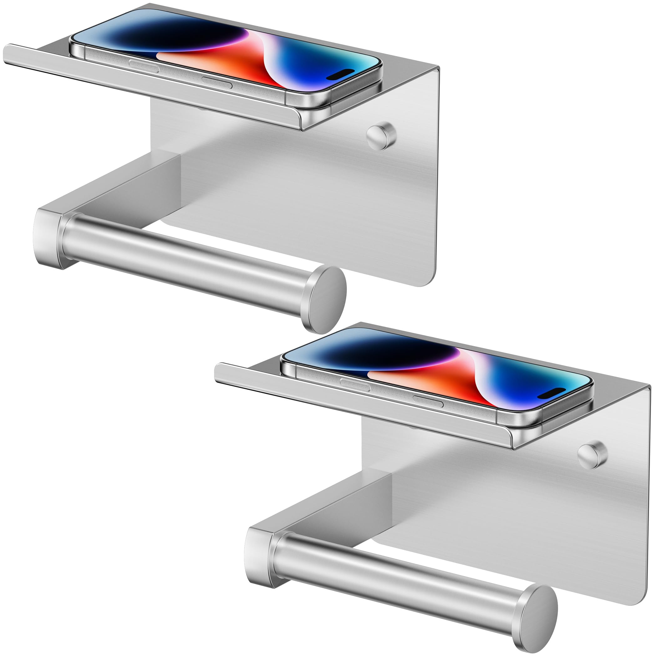 FORIOUS Toilet Paper Holder with Shelf, Adhesive or Screw, Commercial — Amazon image 11