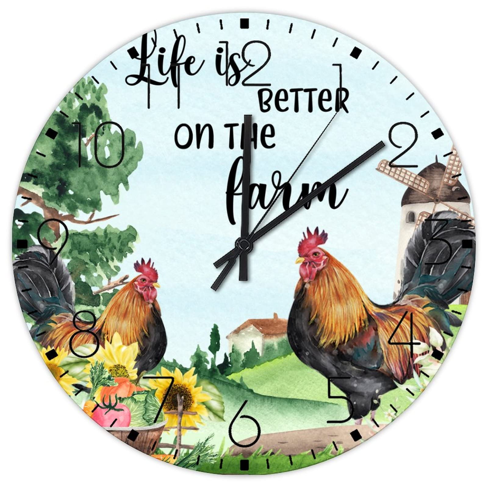 La vie est meilleure à la ferme horloge en bois vintage pour une ambiance douce