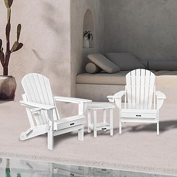 Adirondack Outdoor Side Table, 2-Tier Storage Patio Side Table,HDPE End Tables Small Coffee Table for Patio, Pool, Porch, Garden, Indoor