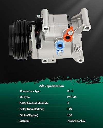 Vista 86 de SCITOO Compresor de CA apto para H-onda Prelude 2.2L 2001 para H-onda Civic para A-cura EL 1.7L 1997 1998 1999 2000 2001