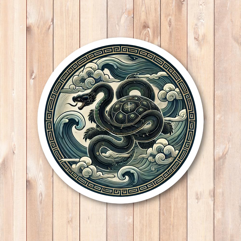 Amazon.co.jp: Biijo 四神 中国 神話 丸形 ステッカー 防水・耐熱