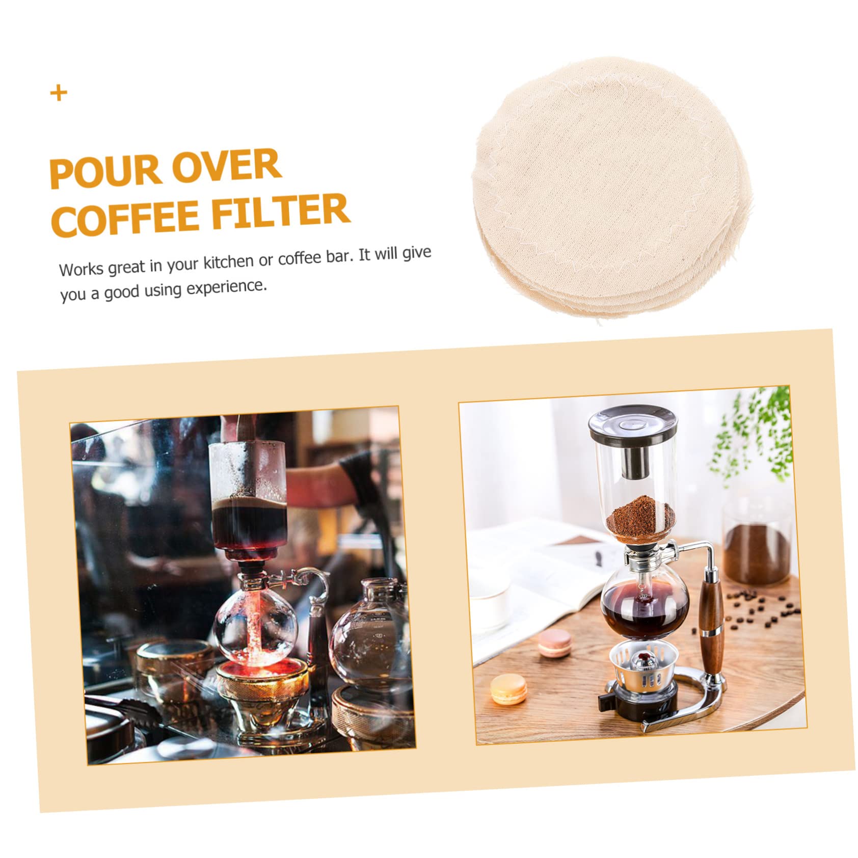 DOITOOL Lot De 5 Filtres À Café En Coton Pour Siphon De Machine À Café Faciles À Nettoyer 20 Pièces X 5